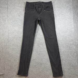 Joe's Jeans Brynn Skinny Womens 29 Black Faded Denim Stretch Zip Pockets